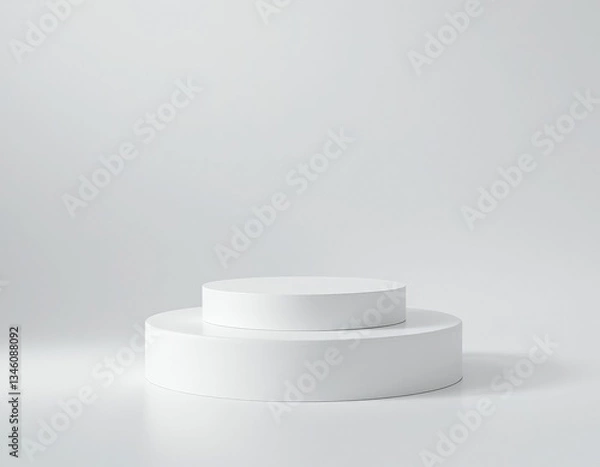 Fototapeta Minimalist White Product Display Stand for Presentation and Showcase