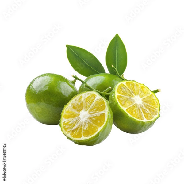 Obraz Calamansi fruit isolated on white or transparent background