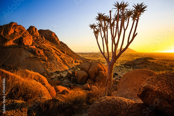 Obraz Group of bald granite peaks - Spitzkoppe (Damaraland, Namibia)