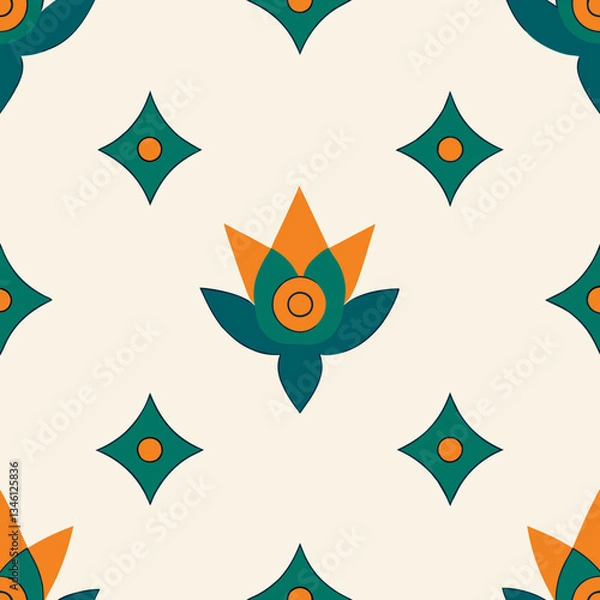 Fototapeta Shameless Flower Pattern Design Vector Illustration