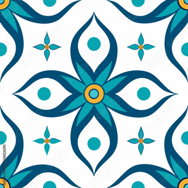 Fototapeta Shameless Flower Pattern Design Vector Illustration