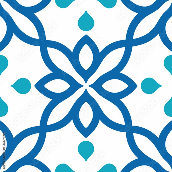 Fototapeta Shameless Flower Pattern Design Vector Illustration