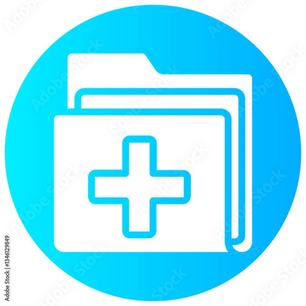Obraz medical folder vector round glyph icon