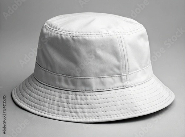 Fototapeta Blank Light Gray Bucket Hat Ready for Customization