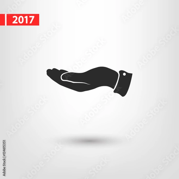 Fototapeta Hand icon, vector illustration. Flat design style