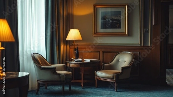 Obraz Interior of a hotel room with luxury furniture in it