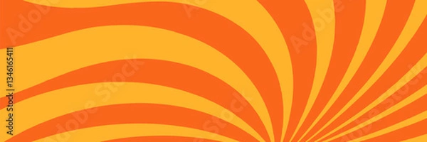Obraz Abstract orange radial stripes background. Vector illustration.