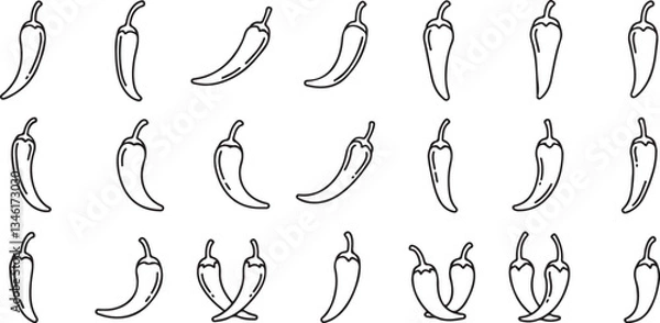 Fototapeta Chili Peper icon or logo isolated sign symbol vector illustration - Collection of high quality black style vector icons
