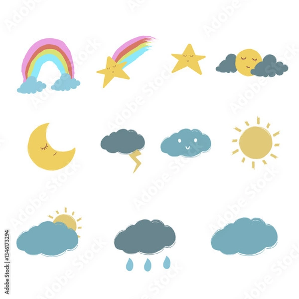 Fototapeta Day and night set