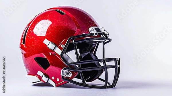 Fototapeta american football helmet red 