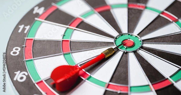 Fototapeta Target objective success goal dart. Bullseye growth aim. Strategy performance.