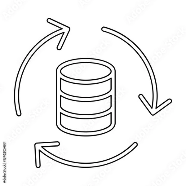 Fototapeta Database update icon in line style