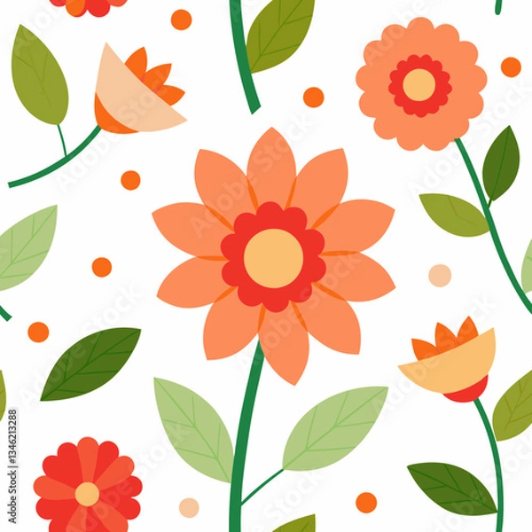 Fototapeta Shameless Summer flower pattern design 