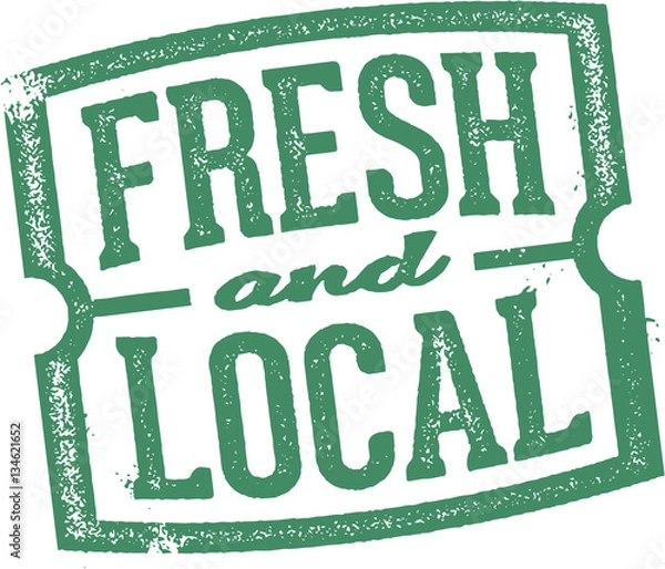Fototapeta Fresh and Local Food Stamp