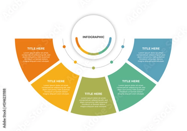 Obraz Circular infographic with five sections