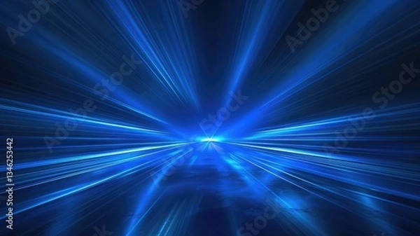 Obraz Abstract picture of blue light particle with digital technology style design connecting become dynamic of electric wave movement represent about flowing of data or structure of network system. AIG53.