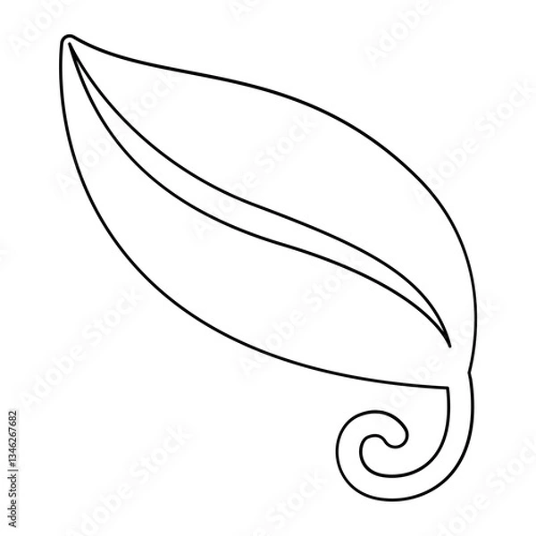 Obraz Leaf icon in line style