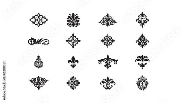 Fototapeta several sets of silhouette ornaments