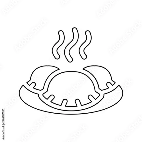 Fototapeta Dumpling icon in line style