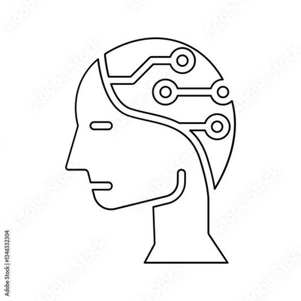 Fototapeta Cyborg icon in line style