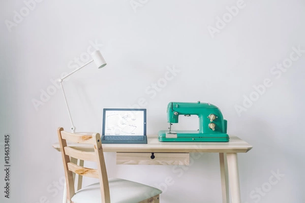 Obraz Desk with sewing machine