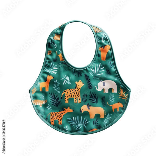 Fototapeta Colorful animal print bib for babies home product image playful environment