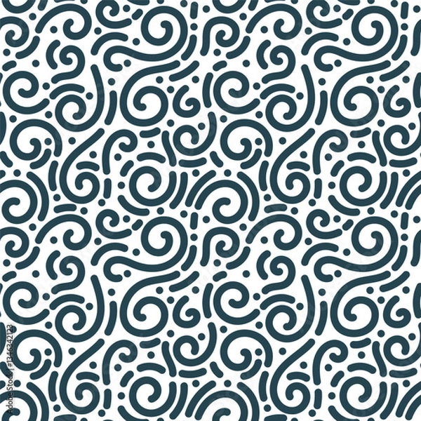 Obraz Seamless pattern abstract lines and dots elements black background