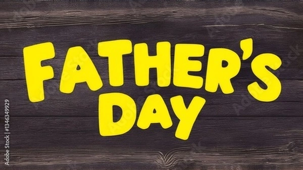 Obraz Happy Father's Day in yellow letters, top view
