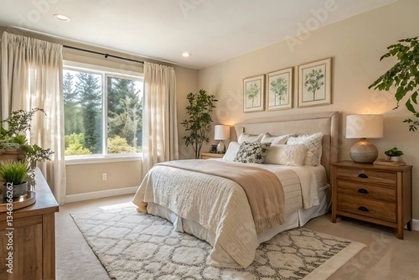 Fototapeta Modern bedroom interior - stock photo