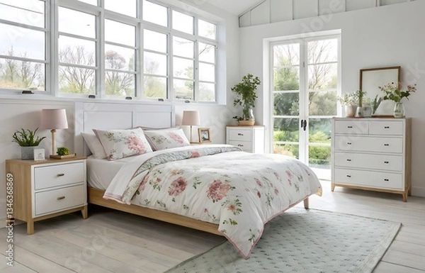 Fototapeta Modern bedroom interior - stock photo
