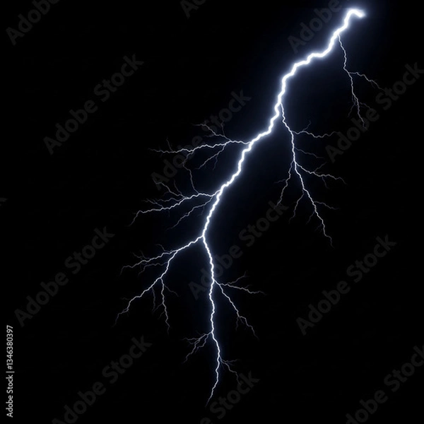 Obraz lightning on black background