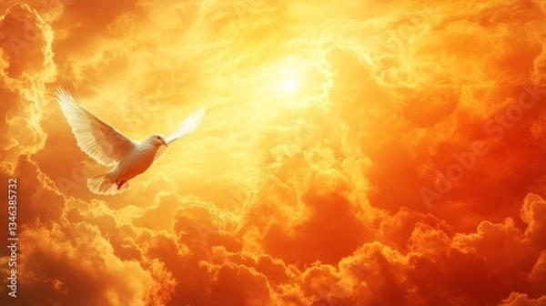 Fototapeta Generic Vibrant Orange Overview Dove High Resolution