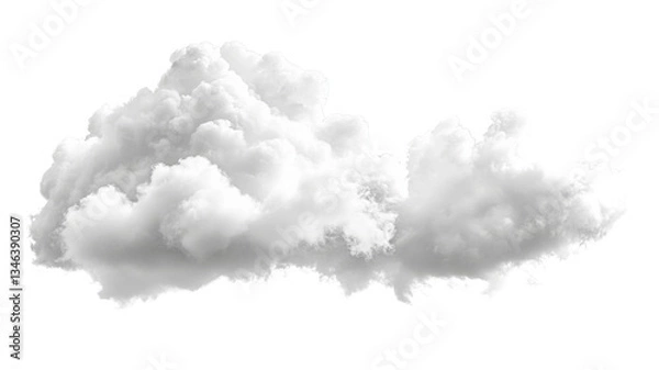 Fototapeta Realistic white cloud floating on transparent background