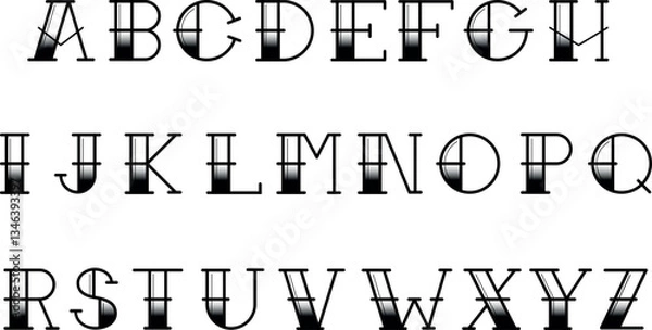 Fototapeta Traditional Tattoo Letters