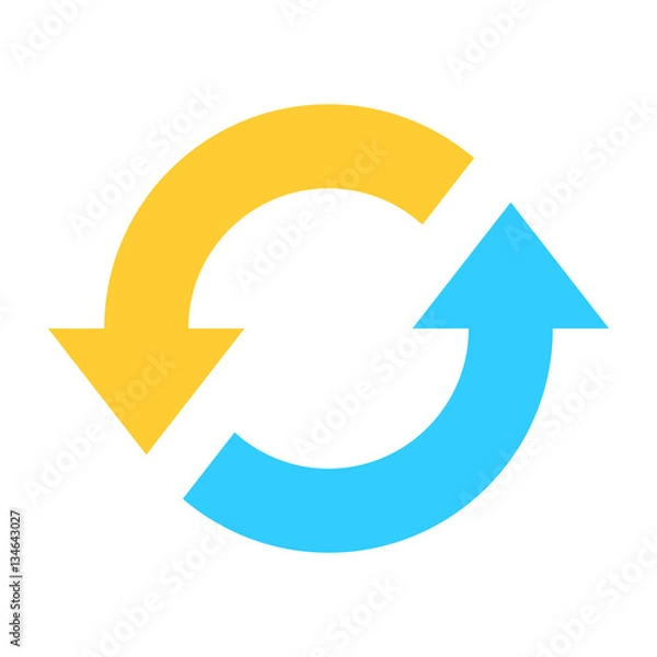 Fototapeta Flat loop icon repeat sign reload interface button