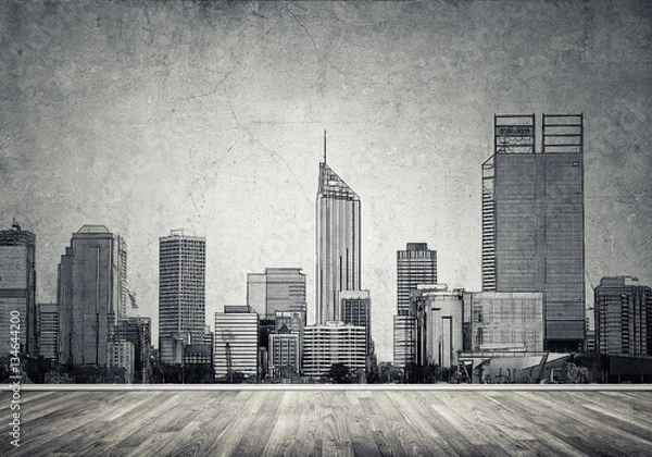 Fototapeta City design on wall