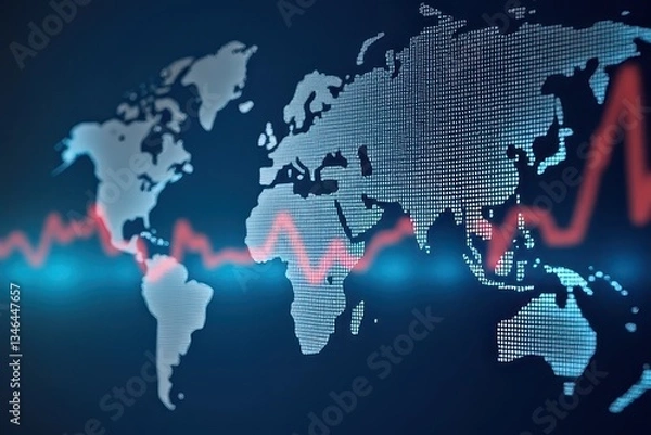 Fototapeta Visualizing Global Economy with Dynamic Interest Rates Insights