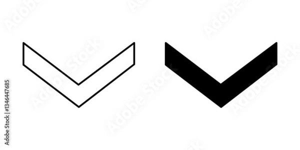 Fototapeta Down Arrow Icon – Outline and Solid Style
