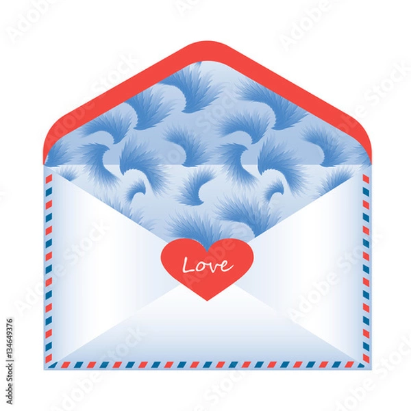 Obraz envelope with love declarations on a white background,