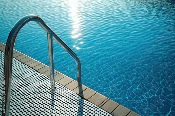 Fototapeta Poolside Steps into Azure Water