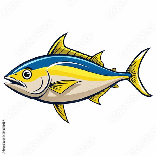 Obraz yellowfin tuna fish vector illustration