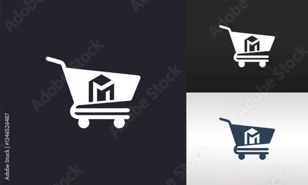 Fototapeta shopping cart and letter m