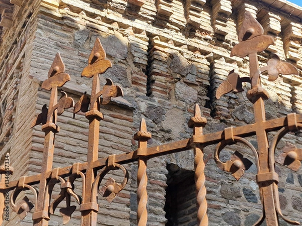 Obraz Top of an ornate iron fence