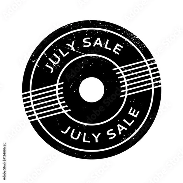 Fototapeta July Sale rubber stamp. Grunge design with dust scratches. Effects can be easily removed for a clean, crisp look. Color is easily changed.