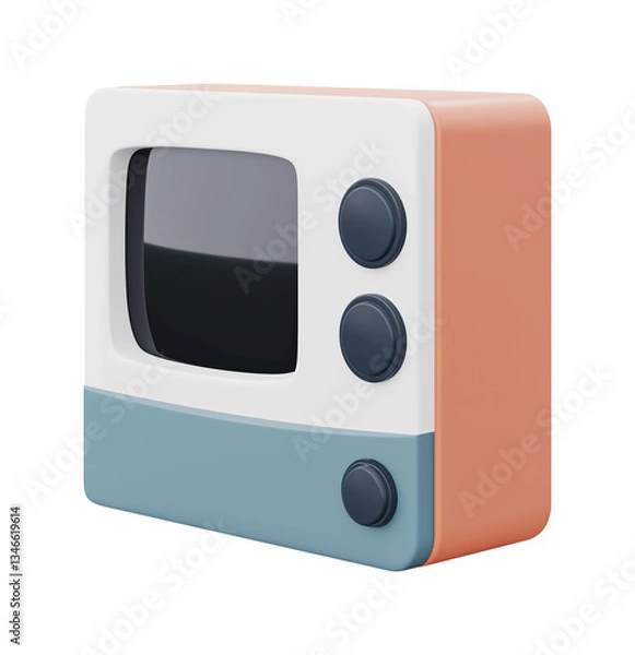 Obraz Retro Television: A charming throwback to classic home entertainment technology PNG on Transparent Background