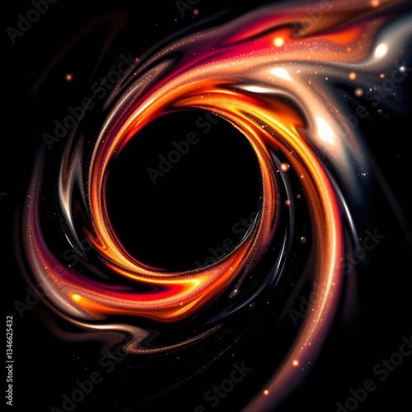 Obraz Tourbillon de feu et lumière en mouvement sur fond noir