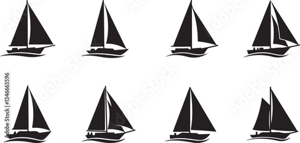 Fototapeta sailboat icon or logo isolated sign symbol vector illustration - Collection of high quality black style vector icons
