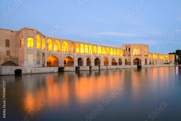 Obraz Khaju-Bridge after sunset