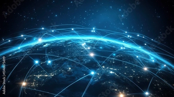 Fototapeta A global business network expands opportunities beyond borders