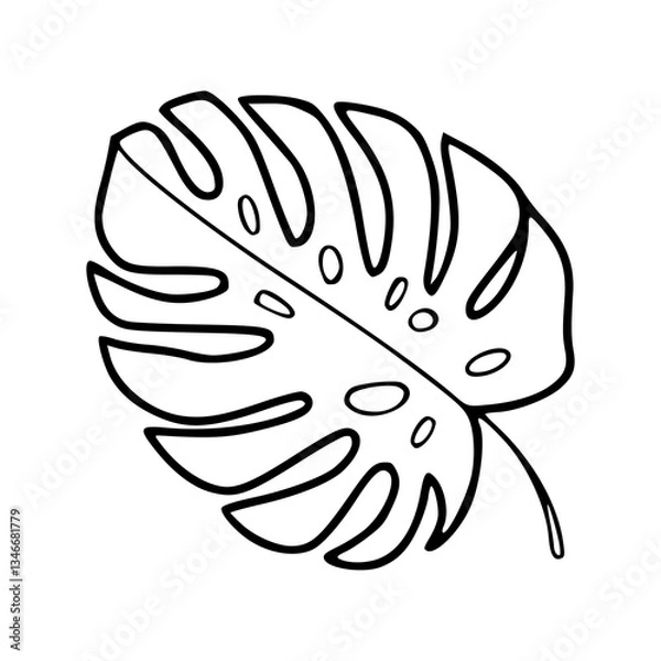 Fototapeta tropical leaf icon vector: monstera